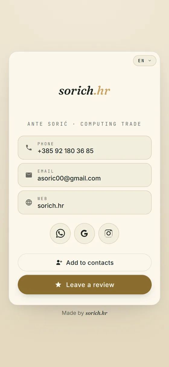 Ante Sorić's digital profile