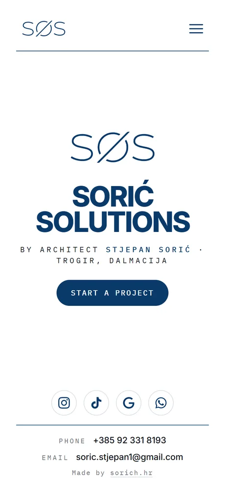 Sorić Solutions: stranica na mobitelu